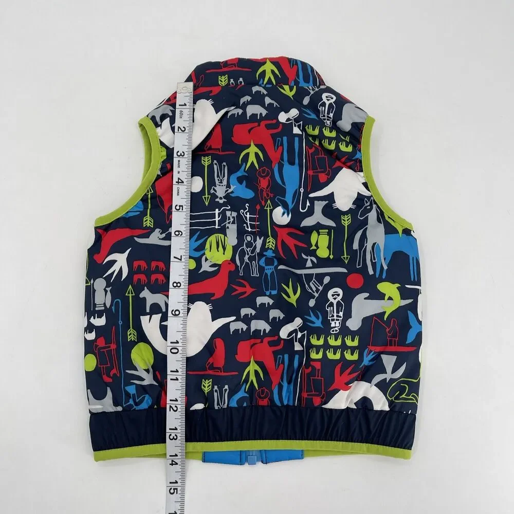 Patagonia Reversible Puffer Vest‎ 12-18 Months Blue Animals Style 60200